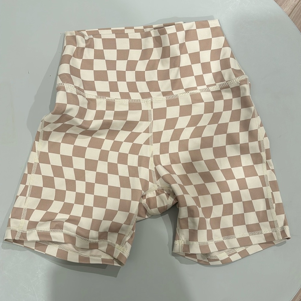 Brand new checkerboard biker shorts
